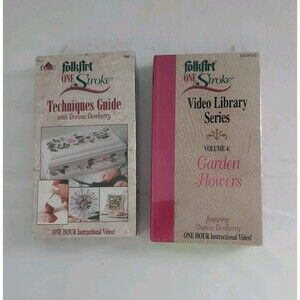 Folk Art One Stroke Techniques Donna Dewberry - Garden Flowers 2 VHS Tapes NEW